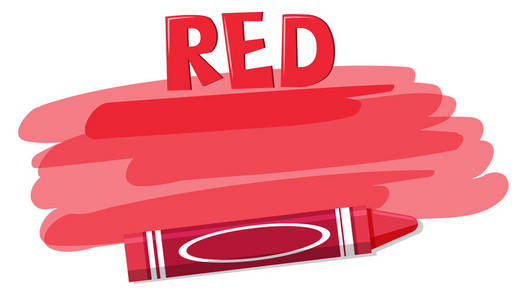 白色背景插图上的红色蜡笔