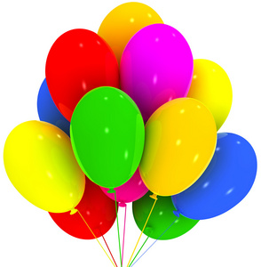 气球。生日和方装饰
