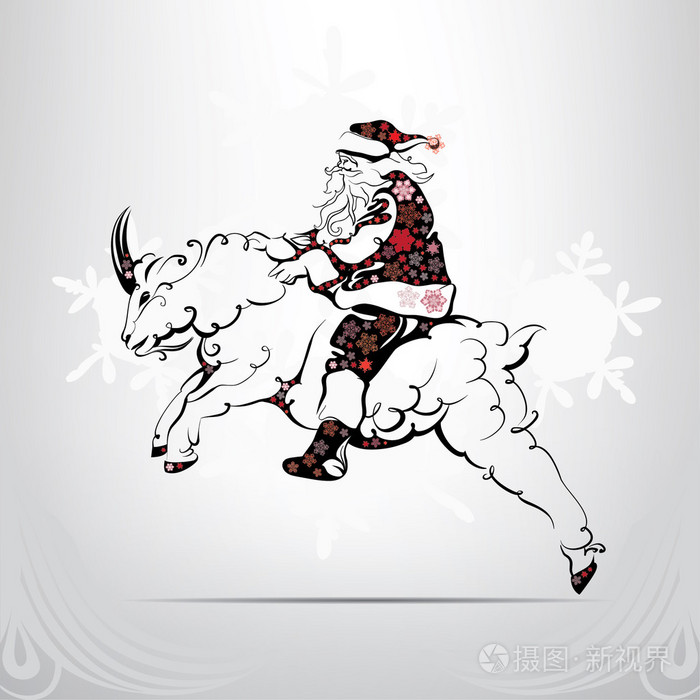 圣诞老人骑山羊