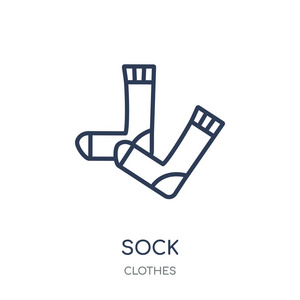 袜子图标。袜子线性符号设计从服装收藏。简单的大纲元素向量例证在白色背景