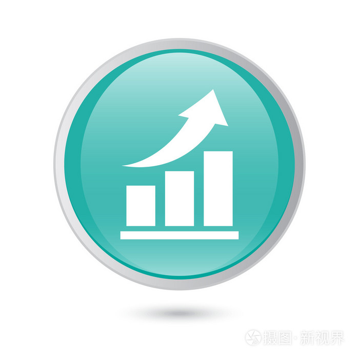 信息图表图表矢量.蓝色的光泽按钮