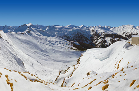 高山滑雪度假村坏达盖斯坦奥地利自然和体育背景