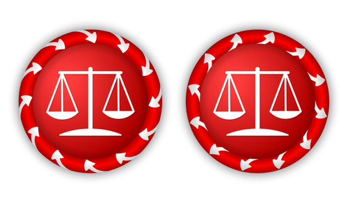 法治模板设置两个箭头和法治的标志图标照片