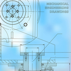 力学。技术设计。工程风格。机械。蓝色