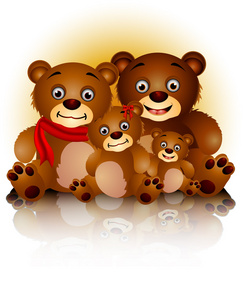 快乐可爱熊家庭的和谐图片