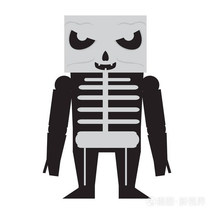 可爱的万圣节骷髅卡通人物