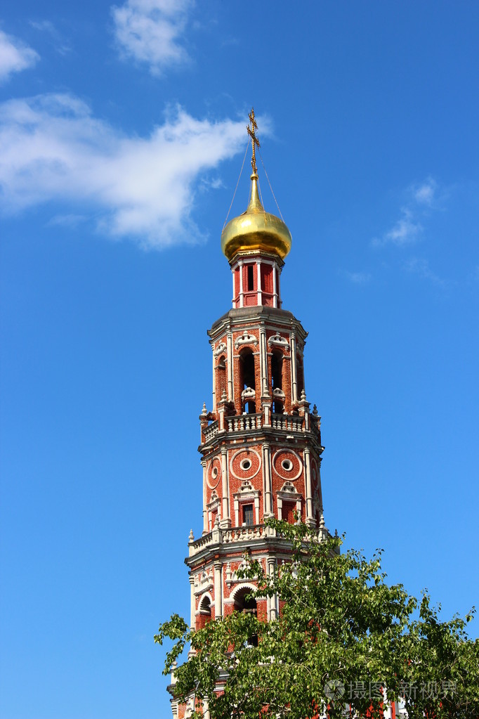 市中心的莫斯科红场的钟楼