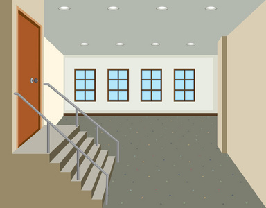 平坦的室内走廊插图