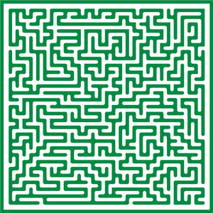 中等复杂程度不规则的迷宫线.