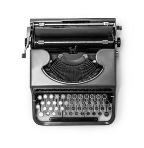 古董打字机脆白色背景