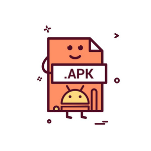 计算机 apk 文件格式类型图标矢量设计