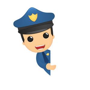 可爱的卡通警察照片