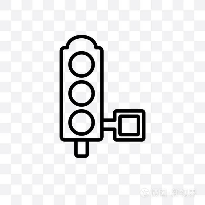 交通灯矢量线性图标隔离在透明的背景, 交通灯透明概念可用于网络和移动