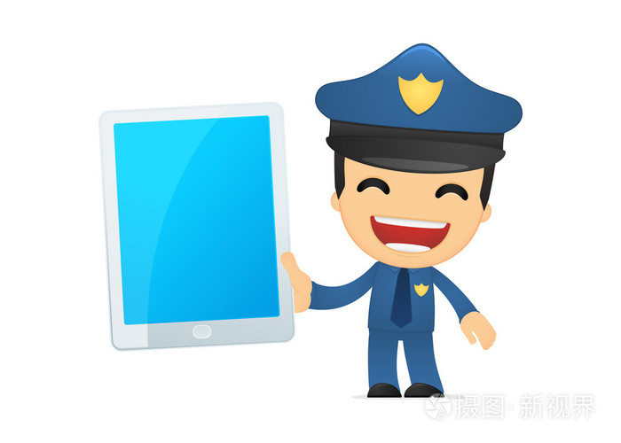 可爱的卡通警察