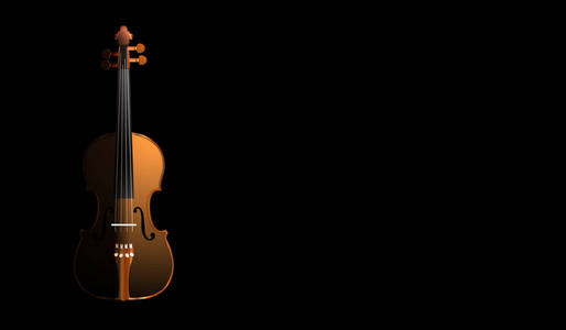 棕色小提琴在黑色背景