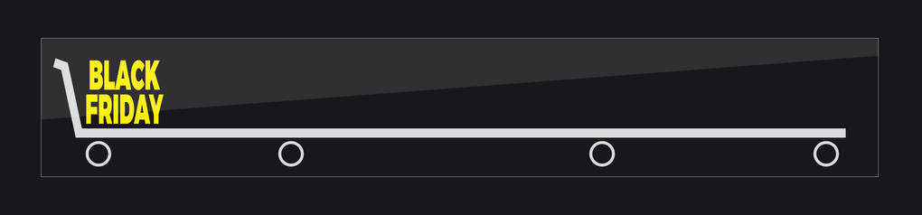 黑色星期五销售背景。带购物车的矢量标头