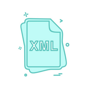 Xml 文件类型图标设计向量