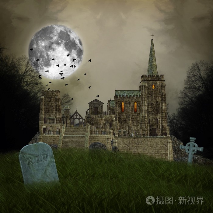 老村和坟墓-万圣节插图