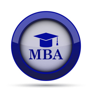 Mba 图标。白色背景上的互联网按钮