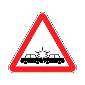 危险道路标志信息道路交通标志中孤立的白色背景上的黑白风格的图标