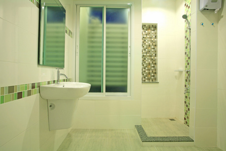 由绿色概念的现代浴室