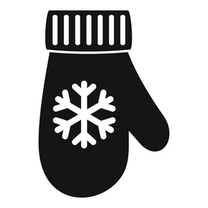冬季手套图标, 简单的风格