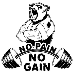 向量例证杠铃和强的熊.