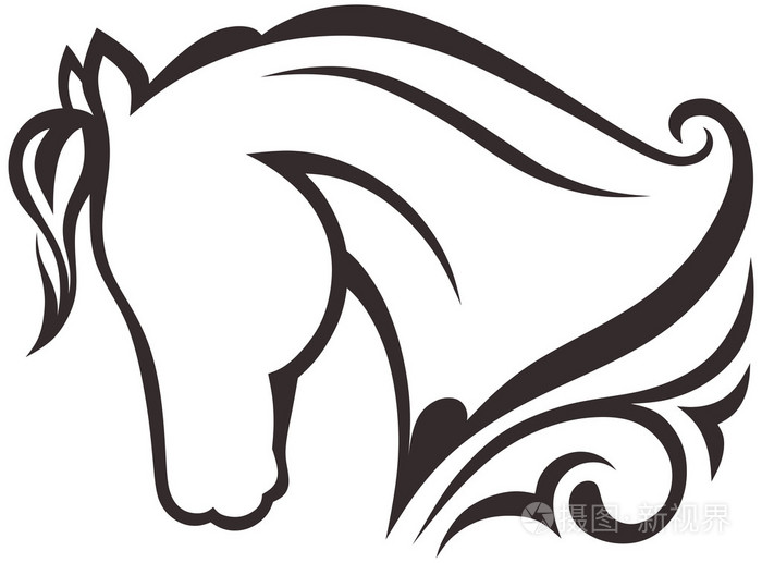 黑色的剪影马插画-正版商用图片0arnqo-摄图新视界