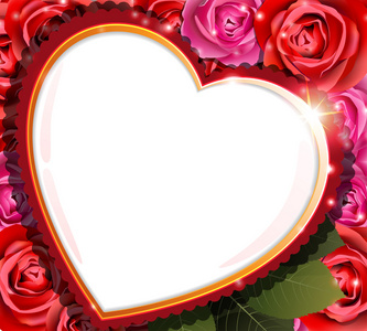心和玫瑰情人节背景图片