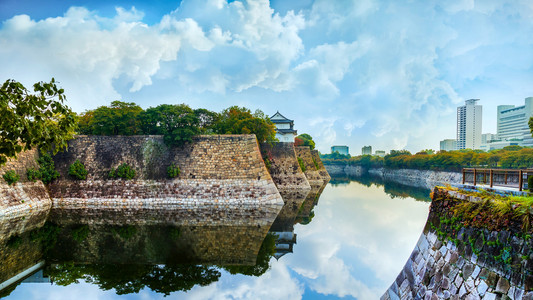 大阪城堡护城河图片