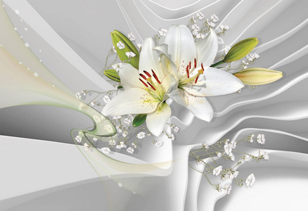 百合花花束摄影图 百合花花束图片大全 百合花花束照片 摄图新视界
