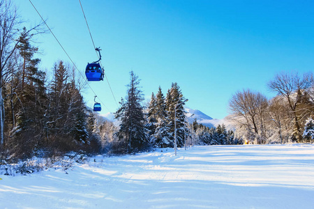滑雪胜地保加利亚班斯科滑雪缆车