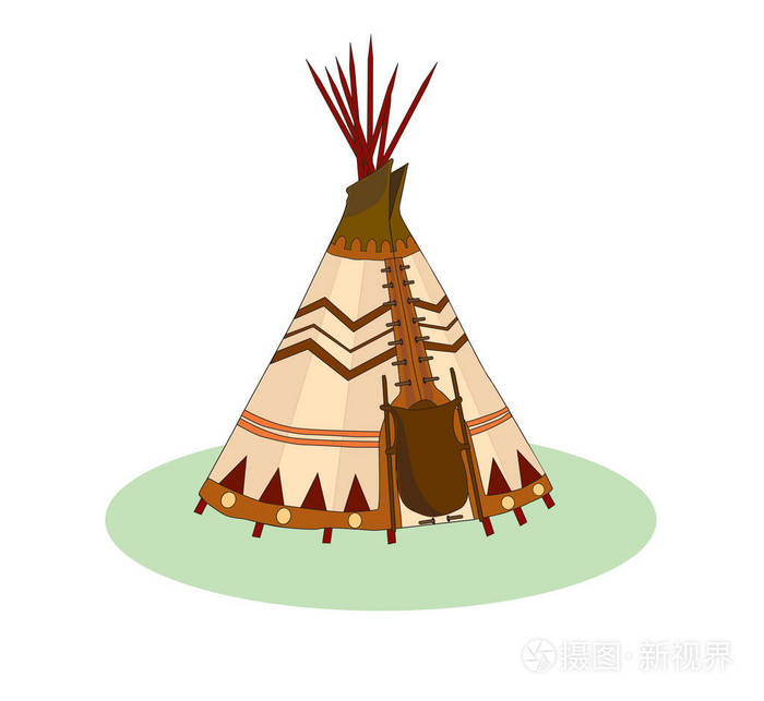 圆锥形帐篷的矢量图解