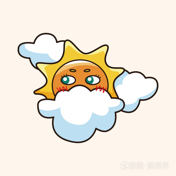 天气多云的日子主题元素