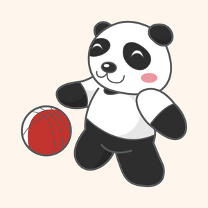 做运动的动物熊猫卡通主题元素照片