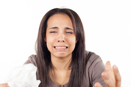 不快乐的女人哭泣照片