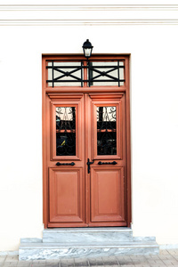 棕色木门, 金属饰品, 特写背景