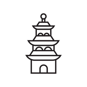 宝塔矢量在白色背景下的宝塔图标矢量符号和符号隔离照片