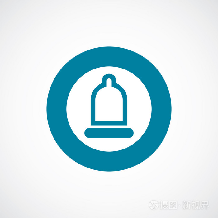 安全套图标大胆的蓝色圆圈边界