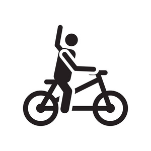 白色背景下的自行车图标矢量符号与符号分离