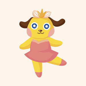 跳舞元素动物狗跳舞卡通主题元素照片