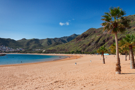 海滩 las teresitas，特内里费岛，西班牙