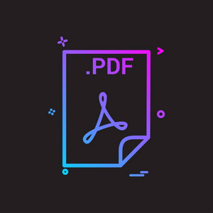 pdf 应用程序下载文件文件格式图标矢量设计插图