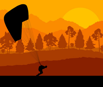 翱翔海报滑翔伞矢量背景景观概念矢量照片