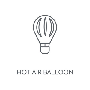热气球线性图标。热气球概念笔画符号设计。薄的图形元素向量例证, 在白色背景上的轮廓样式, eps 10