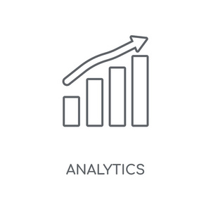 分析线性图标。分析概念笔画符号设计。薄的图形元素向量例证, 在白色背景上的轮廓样式, eps 10