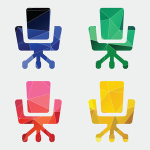 办公椅图标抽象三角形