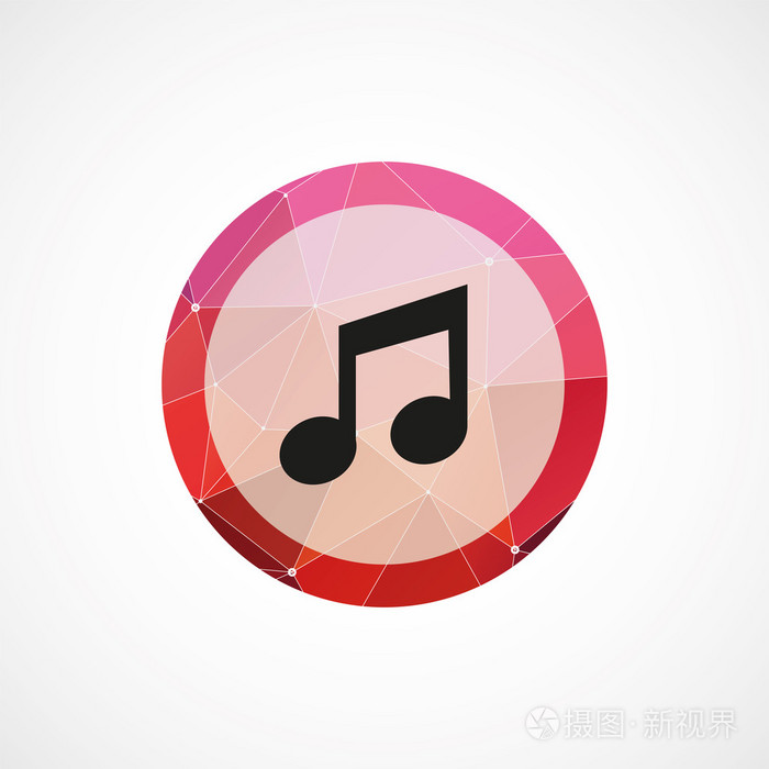 音乐圈粉红色三角背景ico