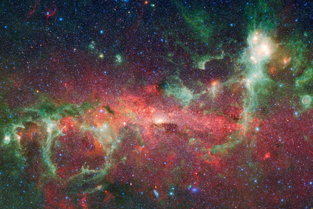 宇宙星系背景与星云, 星尘和明亮的恒星。美国宇航局提供的这张图片的元素
