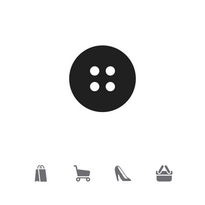 集5个可编辑的业务图标。包括鞋纽扣购物袋等符号。可用于 web移动Ui 和图表设计